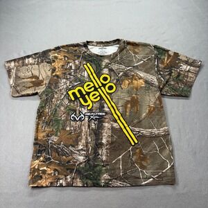 Realtree Mello Yello T-Shirt Mens Large Camo Short Sleeve Soda Graphic Tee‎